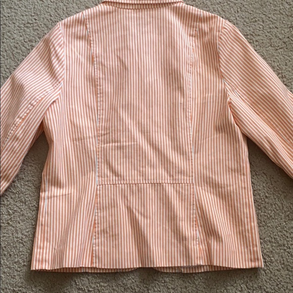 Old Navy peach white vertical striped blazer M/L - Picture 5 of 5